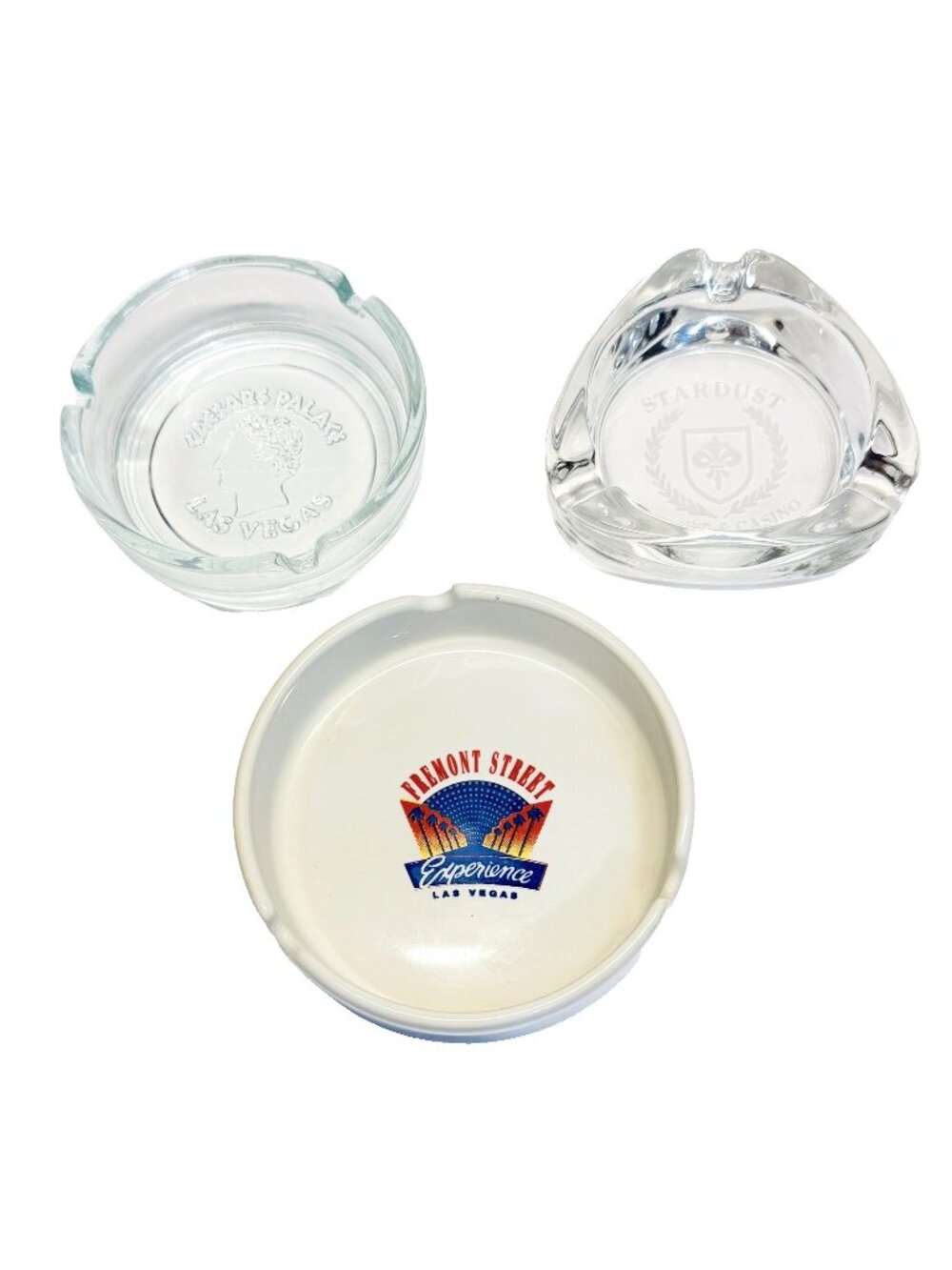 Las Vegas Casino Lot of 3 Vintage Ashtrays Stardust Caesars Fremont Street